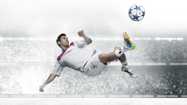 Messi bicycle kick football wallpaper HD 2560x1440.