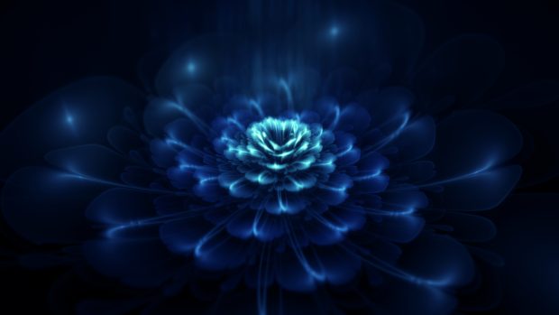 Midwinter blue abstract flower.