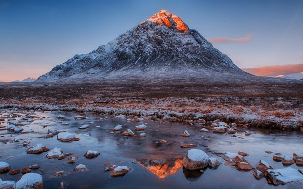 Mountain And Winter HD Wallpaper.