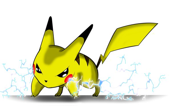 Pikachu white background wallpaper HD.