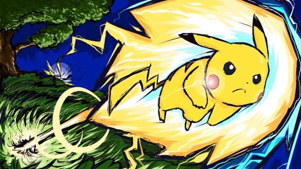 Pokemon pikachu storm lightnin background.