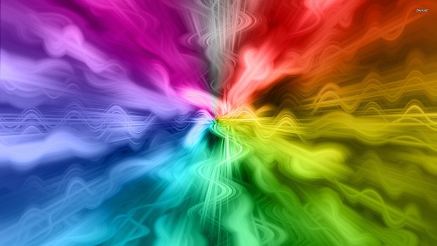 Rainbow waves 1920x1080 abstract wallpaper HD.