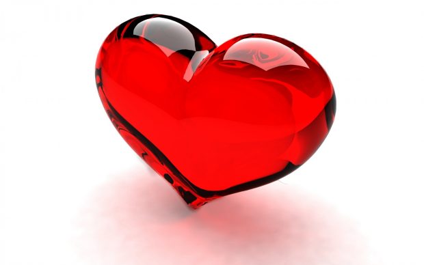 Red Glossy Heart  background 1920x1200.