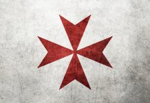 Religious maltese cross background.