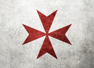 Religious maltese cross background.