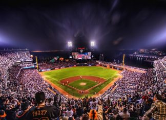 San francisco baseball stadium background.