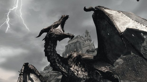 Skyrim hd wallpaper dragon.