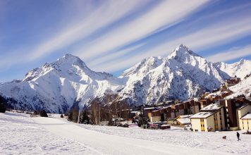 Snow Winter Mountain Landscape City uhd wallpapers.