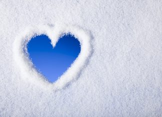 Snow heart wide background free.