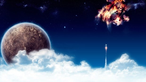 Throug the clouds sapce hd wallpaper.