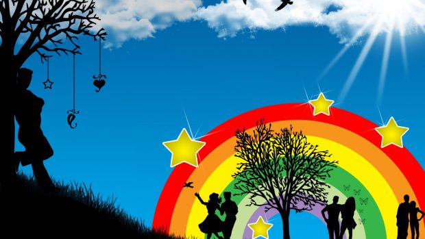 Vector Rainbow Wallpaper HD.