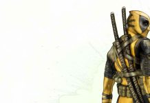 Yellow Deadpool HD Wallpaper.