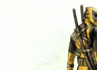 Yellow Deadpool HD Wallpaper.