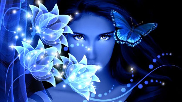 blue butterfly on white stones desktop background wallpapers hd.