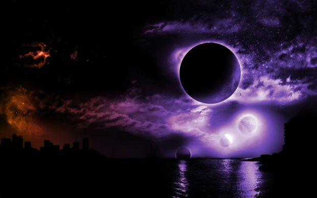 3D Dark Moon Wallpaper.