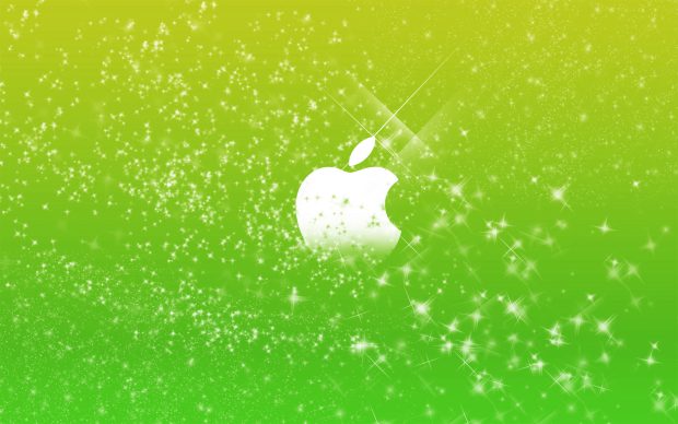 Apple Logo in Green Glitters Wallpapers.