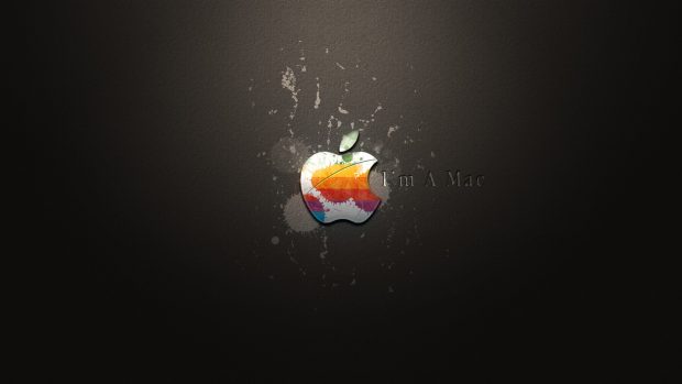 Apple Mac Logo Dark Gray Background Wallpaper.