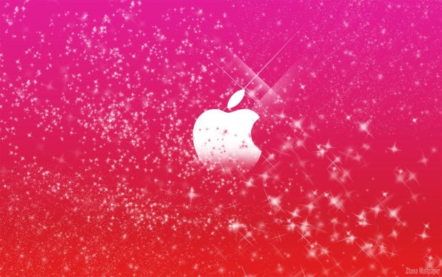 Apple backgrounds logo in pink glitters.