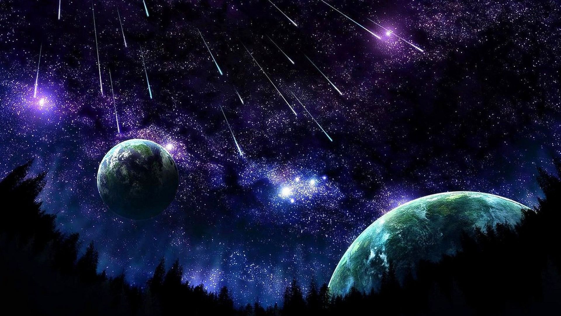 night sky stars moon wallpaper