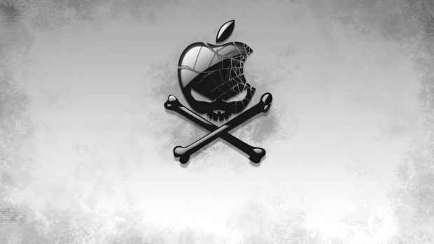 Black Backgrounds Apple Skull Logo Wallpaper.