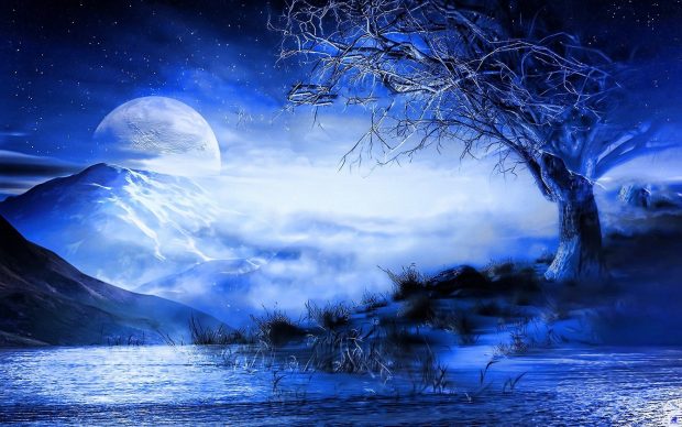 Blue Moon 3D Wallpapers HD.