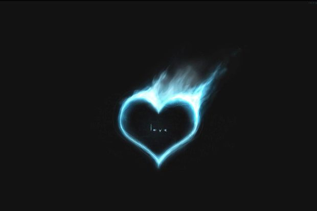 Blue fire love wallpaper HD.