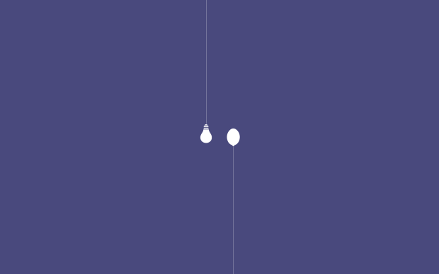 Bulb and ballon minimalist wallpaper HD.