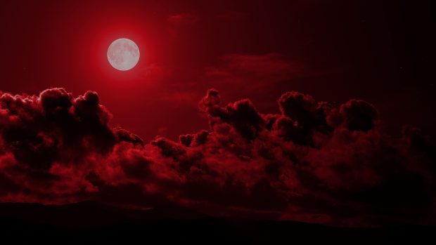 Cool Red Moon Wallpaper.