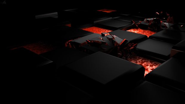 Cube fire dark light alloy 3D wallpapers.