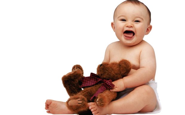 Cute baby with teddy wallpapers 1920x1200.