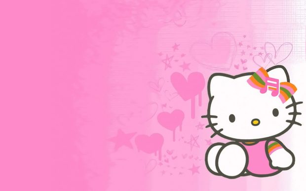 Cute pink wallpaper HD kitty image.