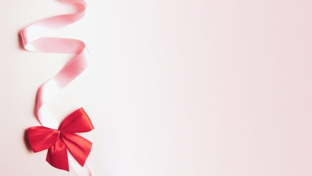 Cute pink wallpaper HD ribbon.