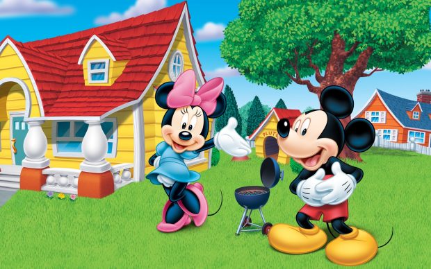 Disney cartoon mickey and minnie mouse wallpaper HD.