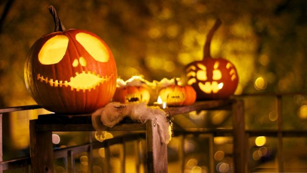 Halloween decorations wallpaper 1080p HD.