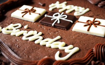 Happy birthday chocolate cake wallpaper HD desktop.