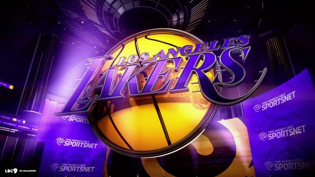 Lakers 3D logo 1080p HD wallpaper.