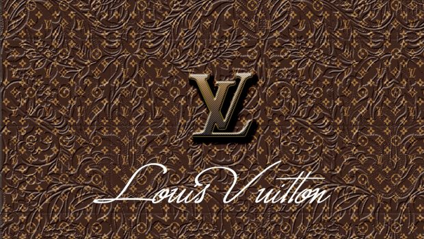 Louis Vuitton Brown Logo Wallpaper.