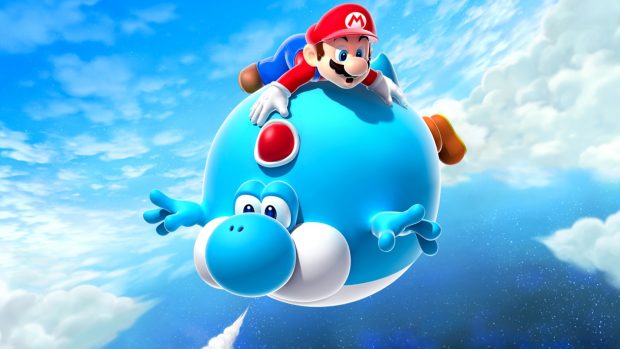Mario air balloon yoshi blue super mario galaxy pictures.