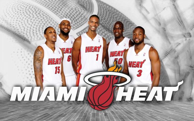 Miami Heat Starting Lineup NBA Wallpaper.