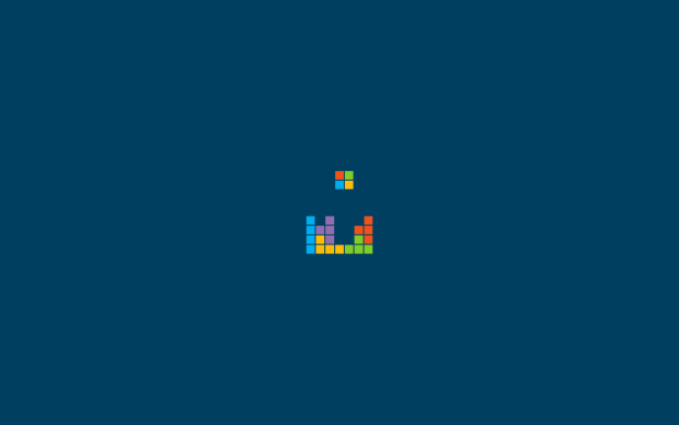 Microsoft logo minimalist wallpaper blue.