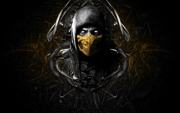 Mortal kombat x scorpion face ninja mask 2560x1600.