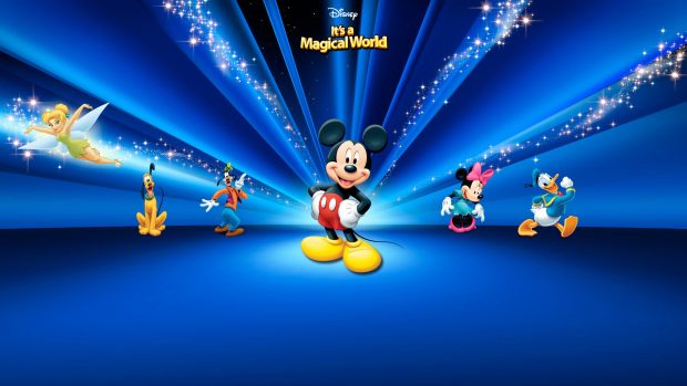 Mouse mickey cartoon disney danald minnie goofy backgrounds daisy world blue sparkling.