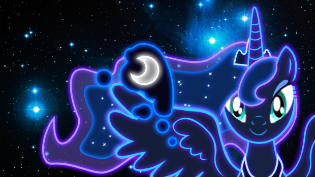 Neon princess luna wallpaper HD.