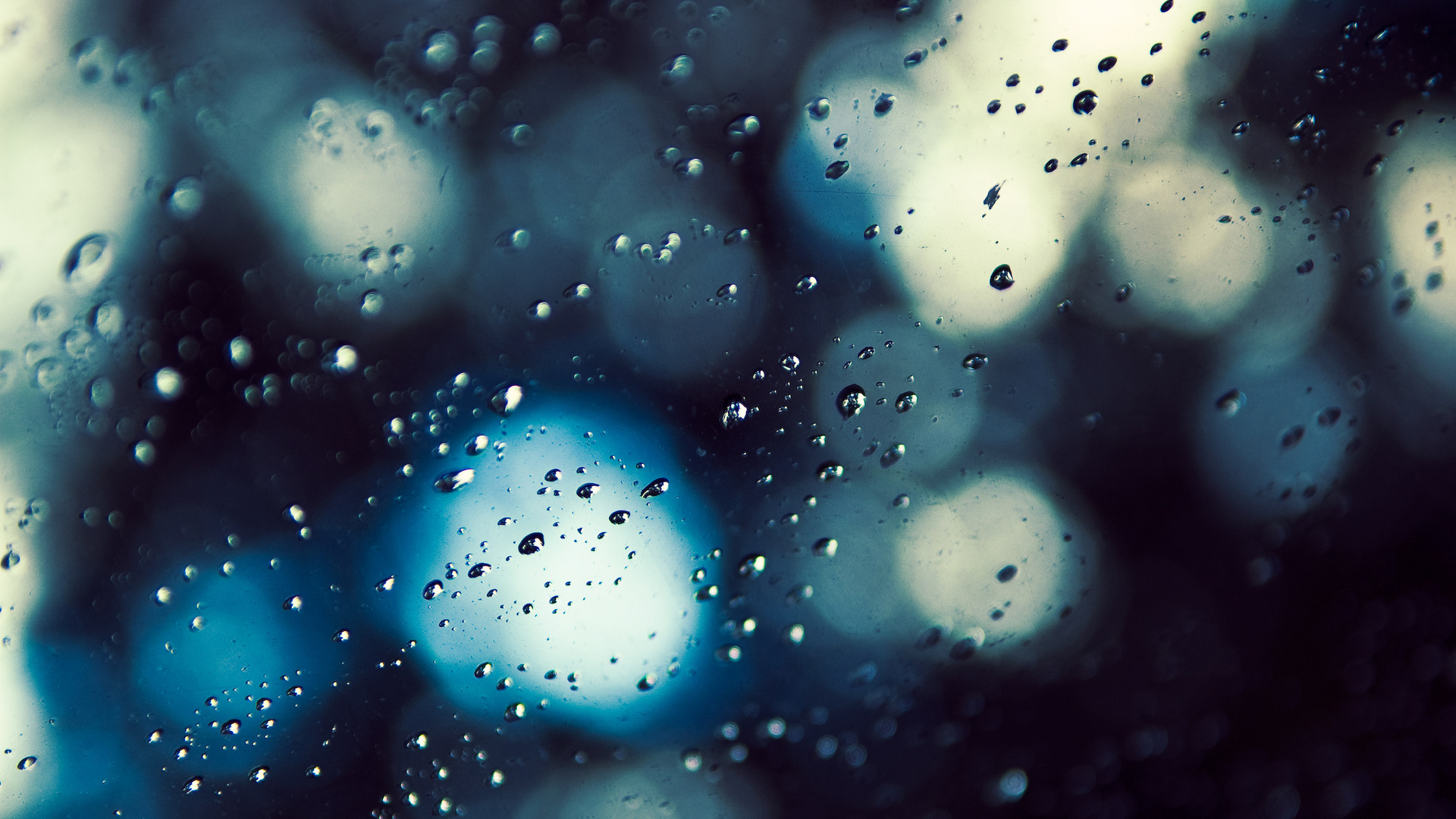 Blue Rain Day Water Drops Teardrops Wallpaper 2560x1600