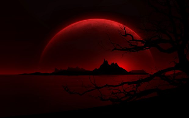Red moon save one give desktop HD wallpaper.