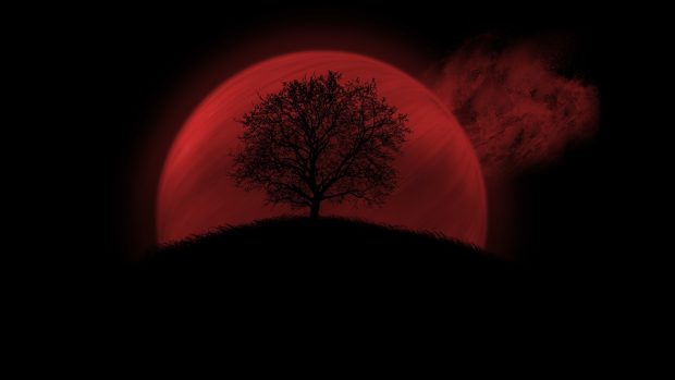 Red moon wallpaper HD desktop.