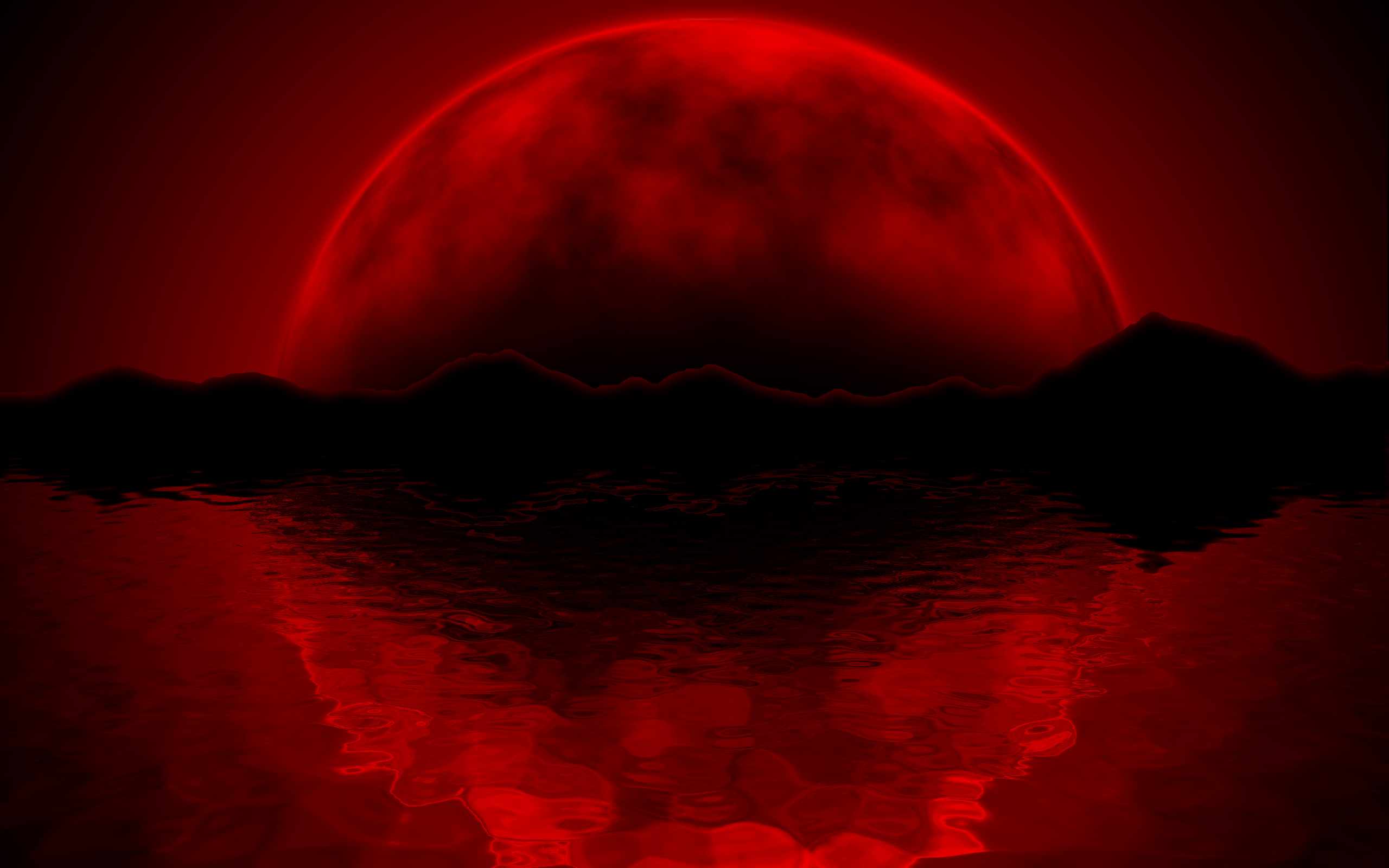 Red Moon Wallpaper HD - PixelsTalk.Net.