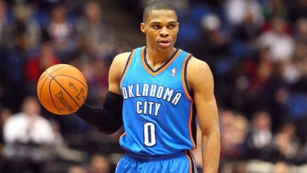 Russell westbrook oklahoma city thunder wallpaper HD desktop.