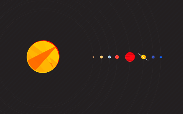 Simple Minimalist Minimal Solar System Wallpaper.