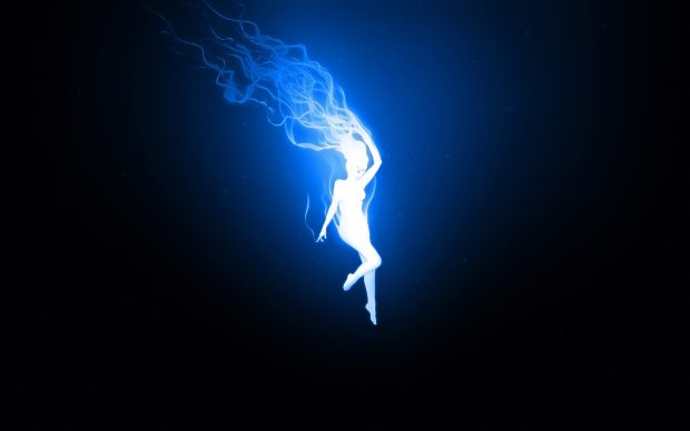 Wallpapers HD abstract blue fire.